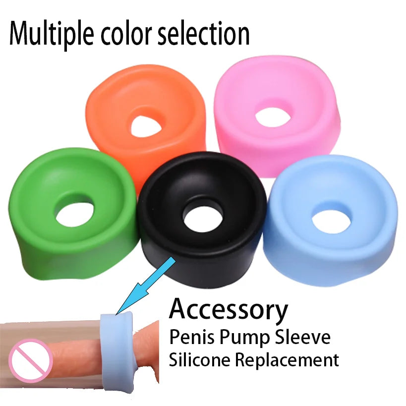 New 5 Colors Silicone Replacement Penis Pump Sleeve Cover Rubber Seal For Penis Enlarger Device SM Bondage Sex Toys For Man 18+