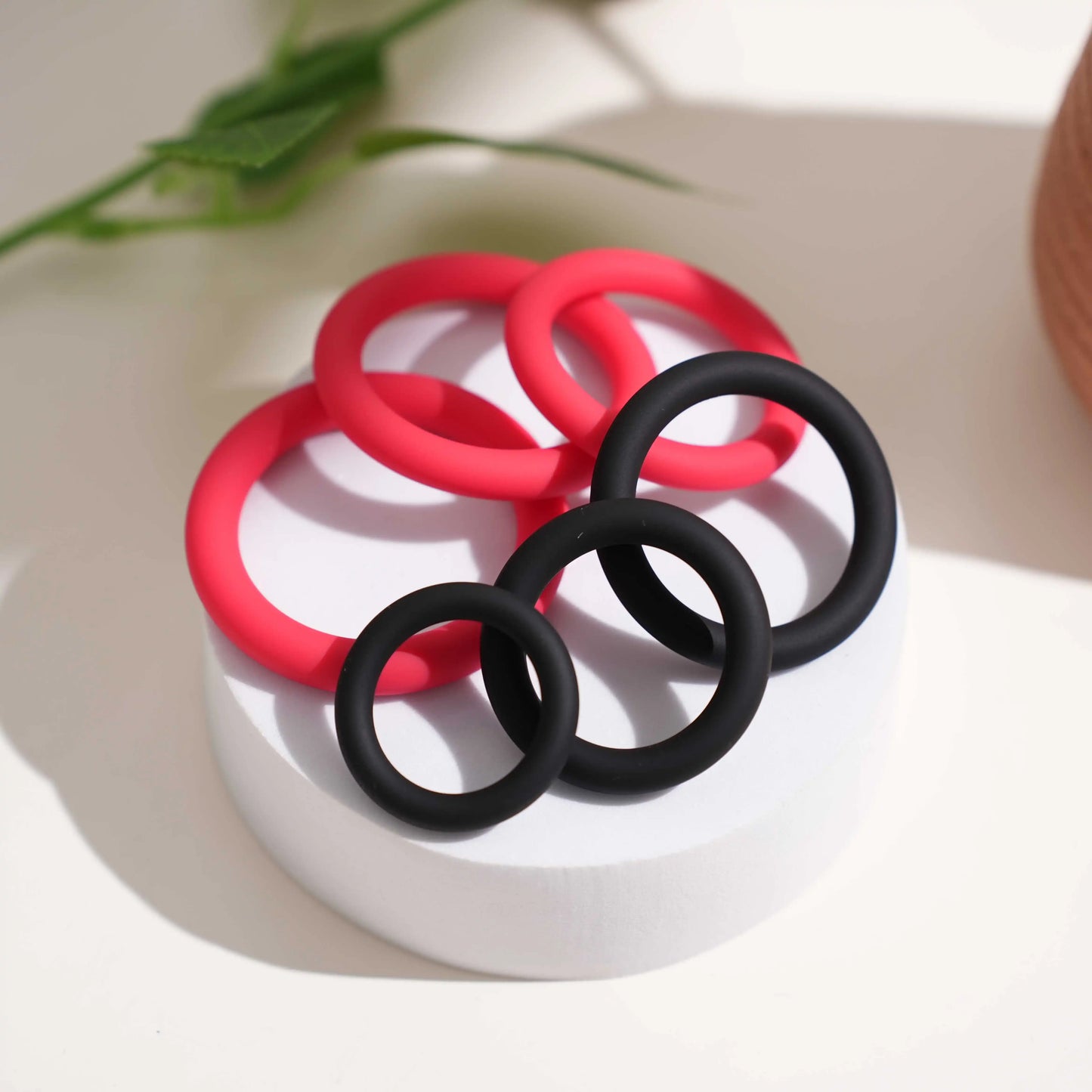 New 6 Rings Silicone Cock Penis Rings with Enlargers Erection Enhancing Ultra Soft Long Lasting Stronger Adult Sex Toys for Men