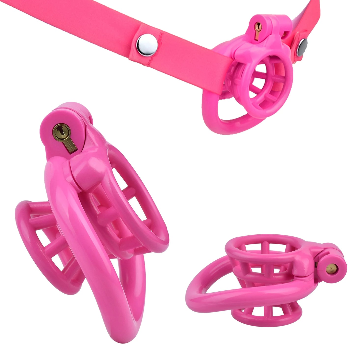 New ABS Negative Chastity Cage for Men Lightweight Small Sissy Cock Lock with 4 Size Penis Rings Lock Device BDSM Adults Toys18+