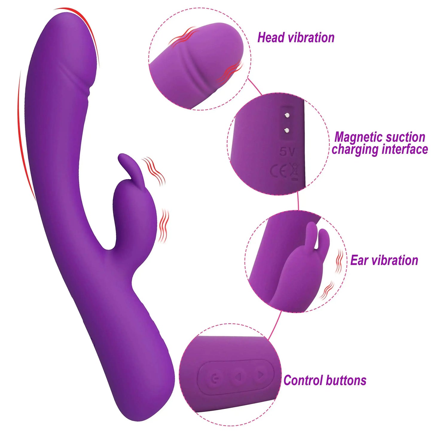 New Adult Toys Dildo G Spot Double Rod Rabbit Vibrator Vagina Clitoral Massager Female Masturbator Adult Sex Product for Women