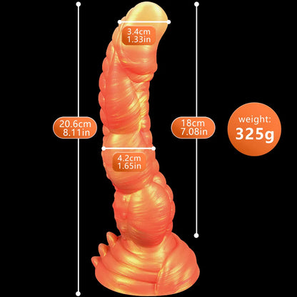 Silicone Dragon Dildo with Suction Cup Hand-free Huge