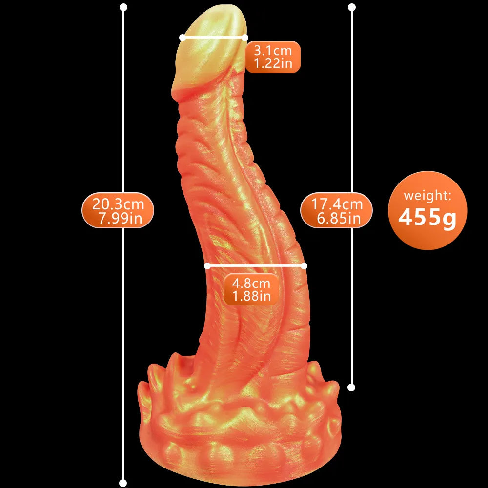 Silicone Dragon Dildo with Suction Cup Hand-free Huge