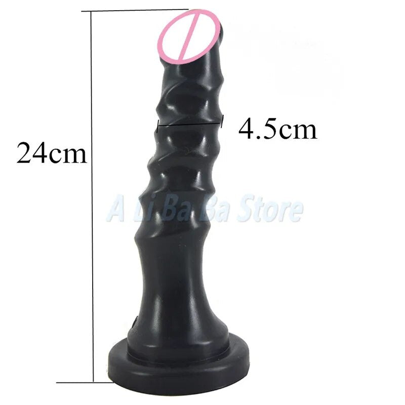 New Black Ribbed dildo Anal Plug Butt Plug Beginner Silicone Adult Products Prostate Massager Anal Sex Toy for Men Women Couples