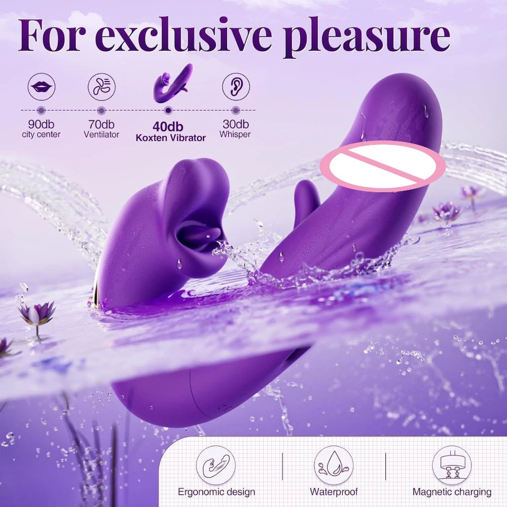 New Clitoral  Finger Flapping Mouth Vibrator G Spot Tongue Vibrating Massager Clitoral Stimulation Realistic Dildo Anal Sex Toys