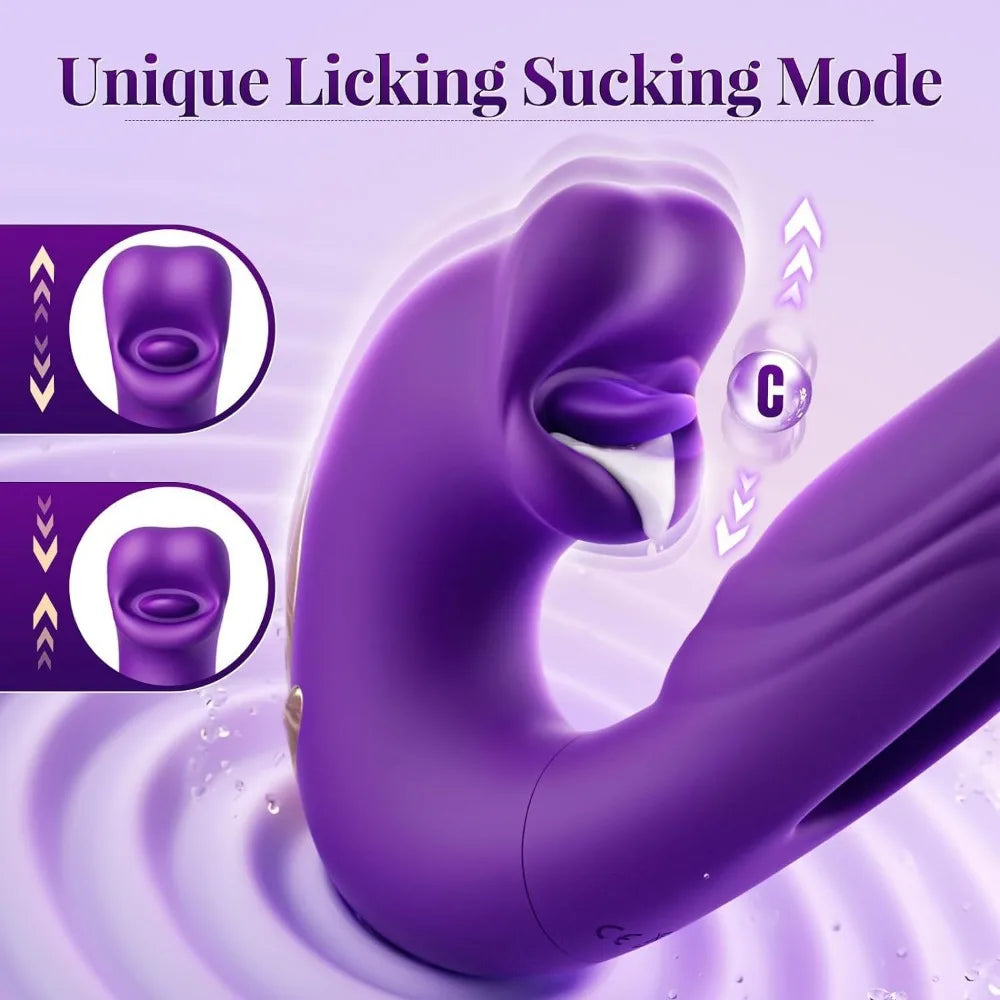 New Clitoral  Finger Flapping Mouth Vibrator G Spot Tongue Vibrating Massager Clitoral Stimulation Realistic Dildo Anal Sex Toys