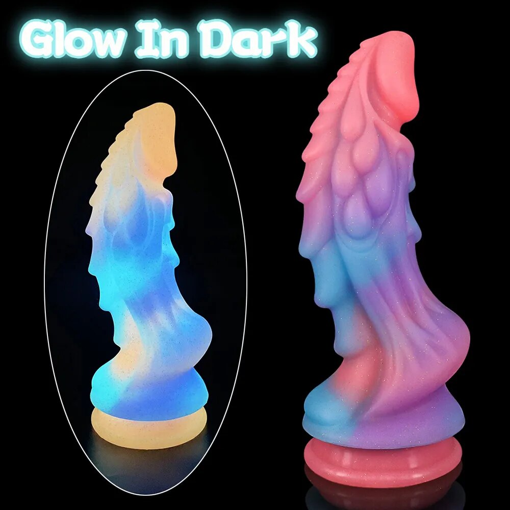 Colourful Luminous Dildos Huge Dragon Monster