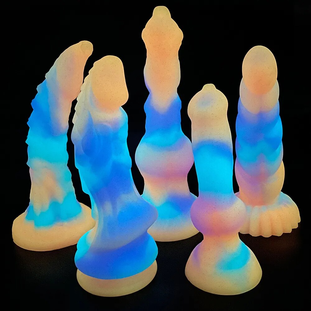 Colourful Luminous Dildos Huge Dragon Monster