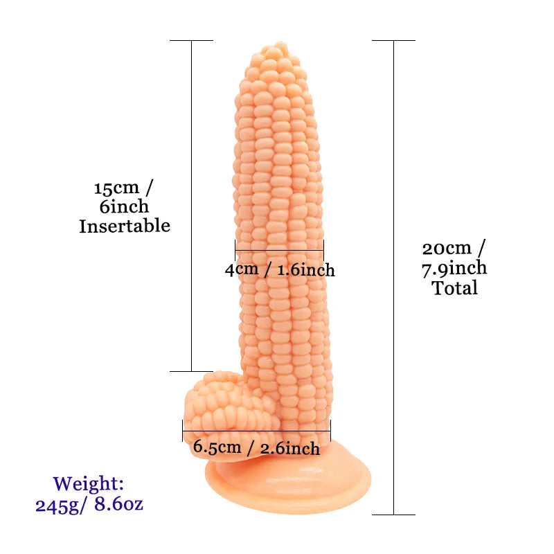 Vegetable Corn Female Dildo with Suction Cup