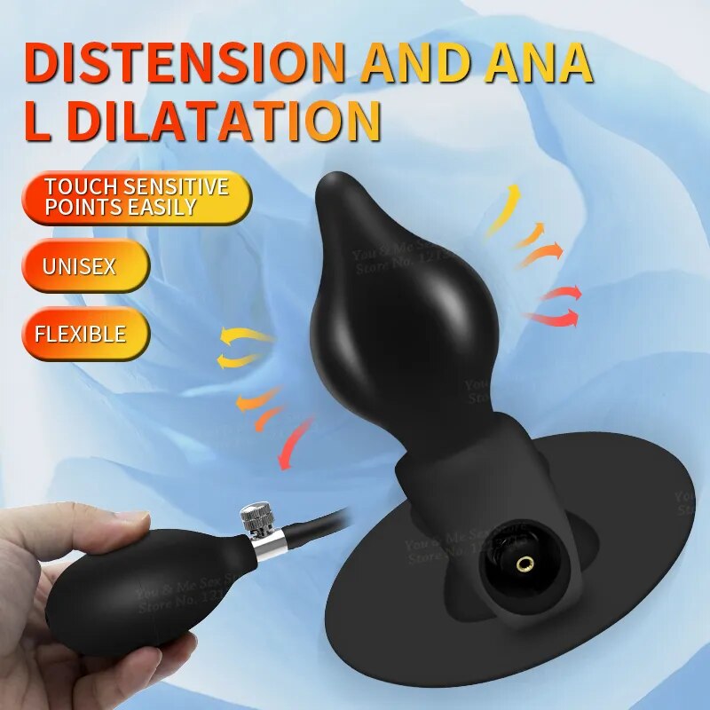 New Inflatable Anal Dildo Suction Cup Big Butt Plug Vaginal Expander Anus Dilator Prostate Massager Adult Sex Toys For Woman Men