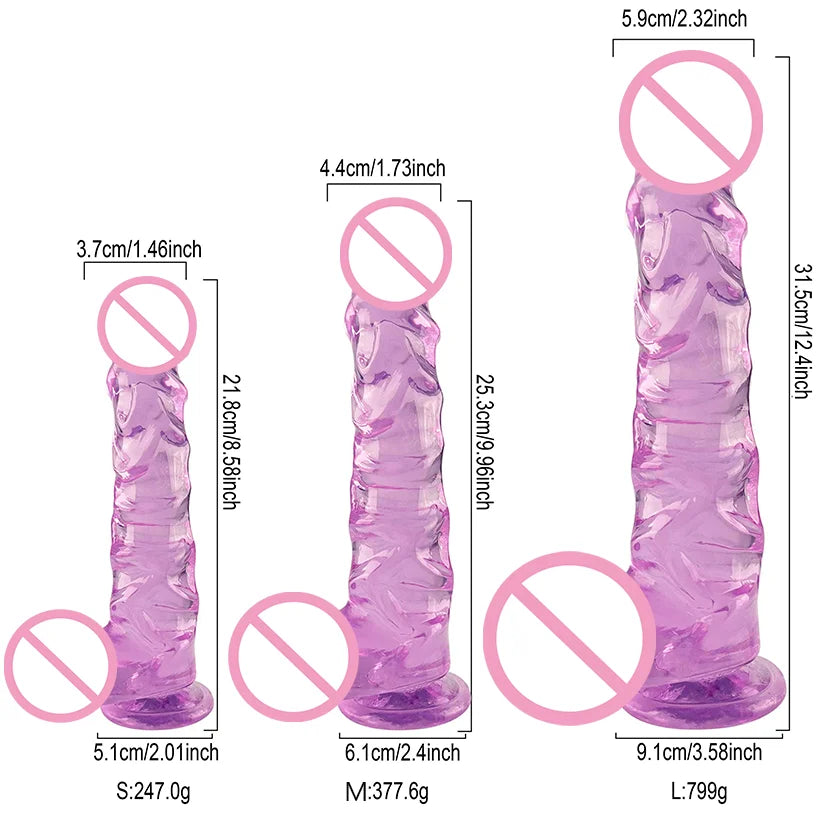 New Large Jelly Dildos with Huge Suction Cup Spiral Stripes G-spot Vaginal Stimulation Female Masturbator Sex Toys for Women Gay