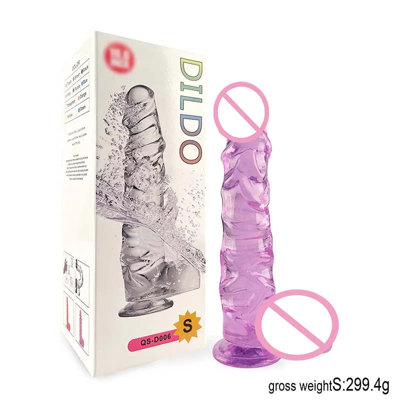 New Large Jelly Dildos with Huge Suction Cup Spiral Stripes G-spot Vaginal Stimulation Female Masturbator Sex Toys for Women Gay