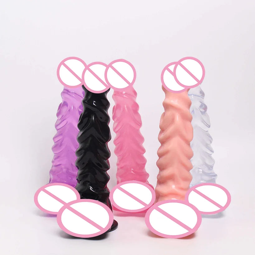 New Large Jelly Dildos with Huge Suction Cup Spiral Stripes G-spot Vaginal Stimulation Female Masturbator Sex Toys for Women Gay