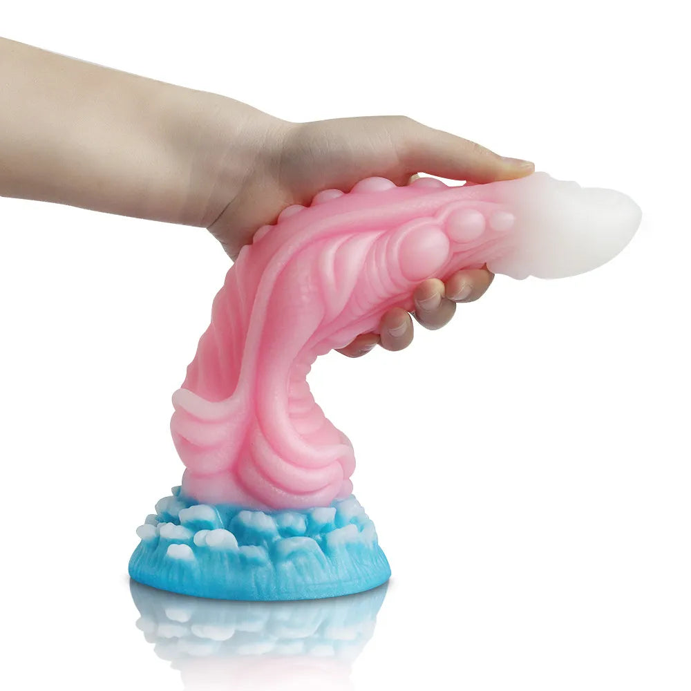 New Luminous Anal Plug Huge Monster Dildos Butt Plug with Suction Cup Soft Silicone Dragon Dildo Anal Sex Toys for Women/Men