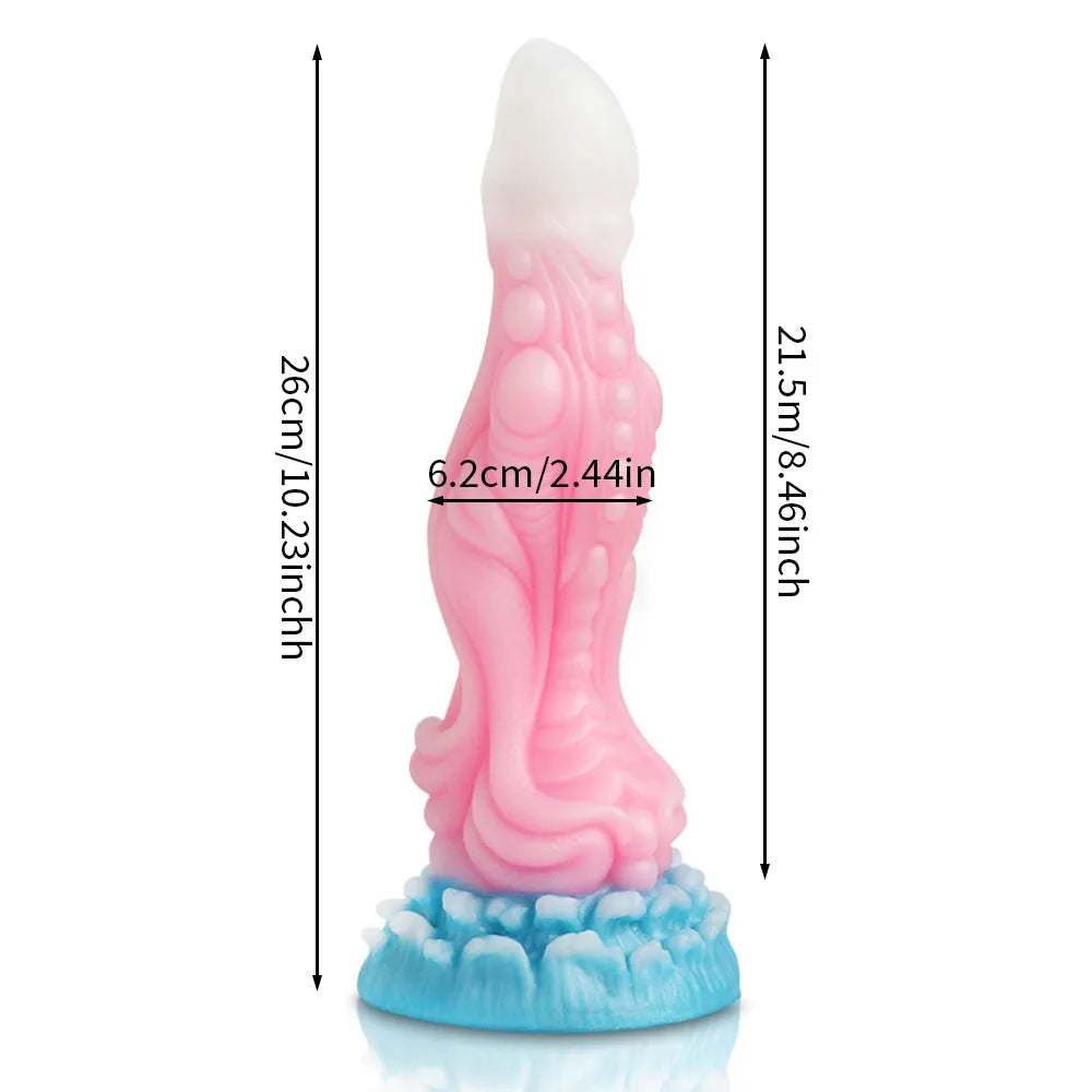 New Luminous Anal Plug Huge Monster Dildos Butt Plug with Suction Cup Soft Silicone Dragon Dildo Anal Sex Toys for Women/Men