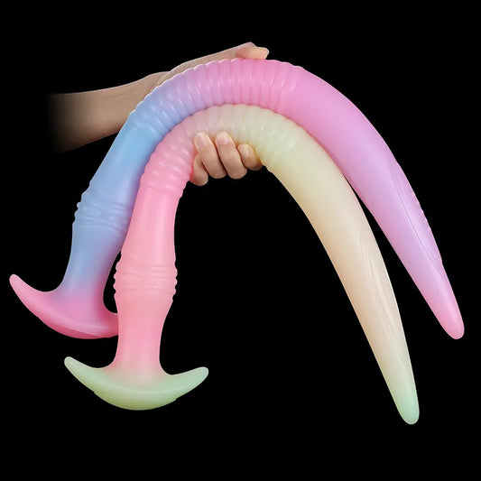 New Luminous Anal Plug Huge Sex Toy For Women/Men Masturbators Soft Silicone Long Butt Plug Dragon Dildo Anal Sex Toys