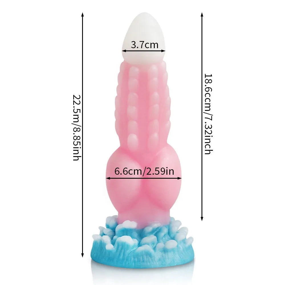 Luminous Anal Plug Huge Soft Silicone Dragon Monster Dildos