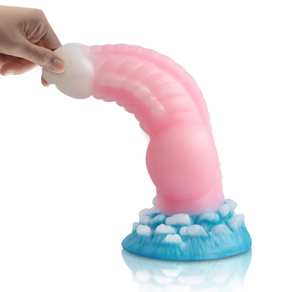 Luminous Anal Plug Huge Soft Silicone Dragon Monster Dildos