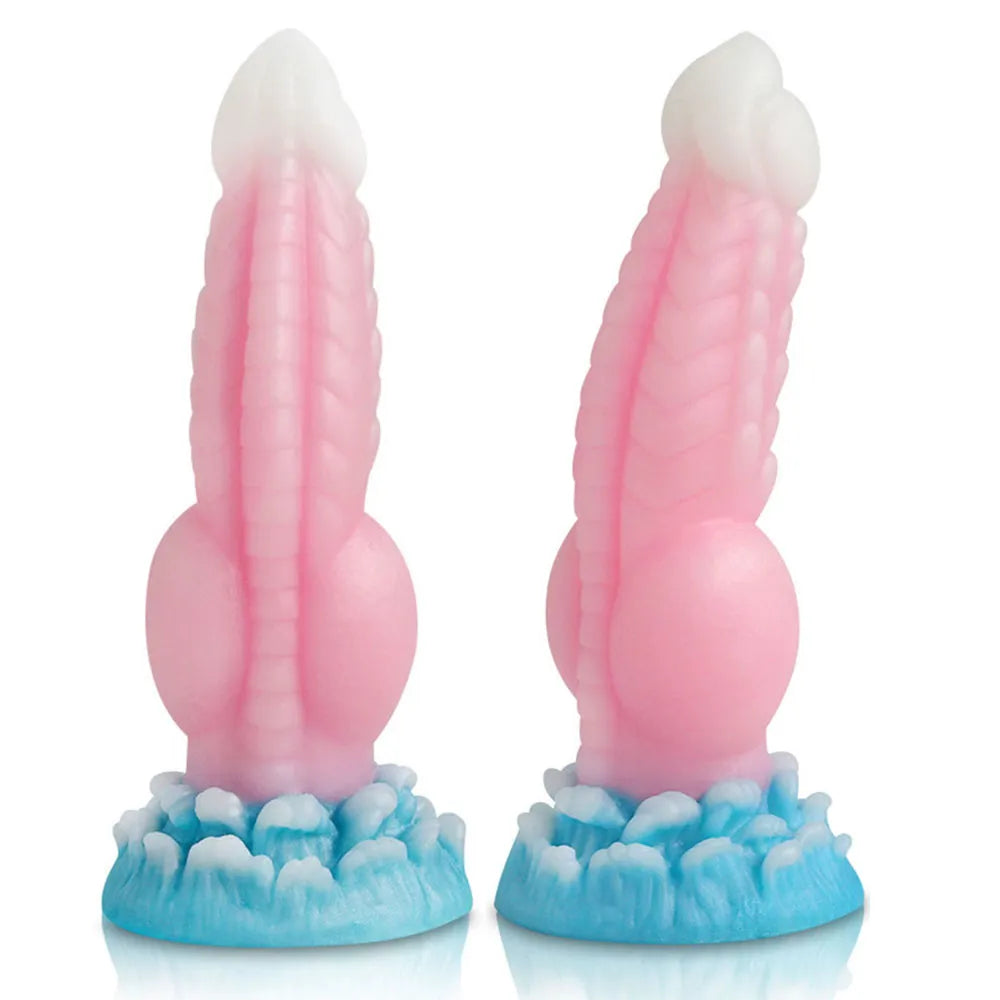 Luminous Anal Plug Huge Soft Silicone Dragon Monster Dildos