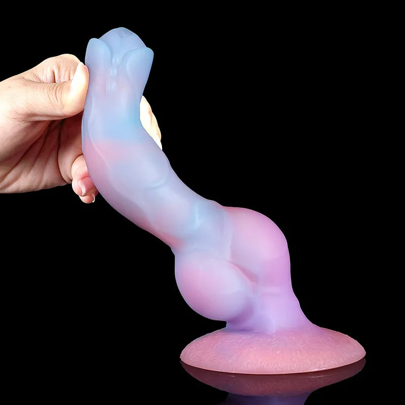 New Luminous Anal Plug Soft Wolf Dog Dildos for Women/Men Butt Plug with Suction Cup Silicone Dragon Dildo Anal Sex Toys