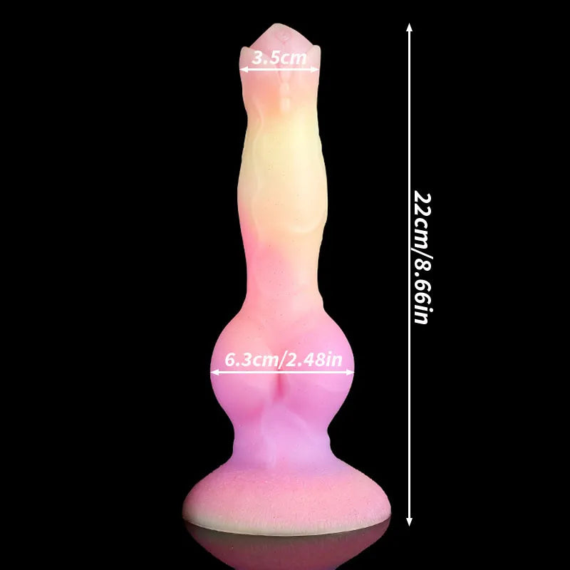 New Luminous Anal Plug Soft Wolf Dog Dildos for Women/Men Butt Plug with Suction Cup Silicone Dragon Dildo Anal Sex Toys