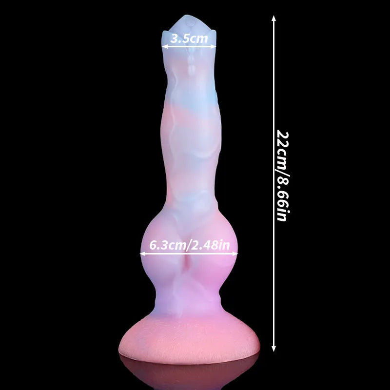 New Luminous Anal Plug Soft Wolf Dog Dildos for Women/Men Butt Plug with Suction Cup Silicone Dragon Dildo Anal Sex Toys