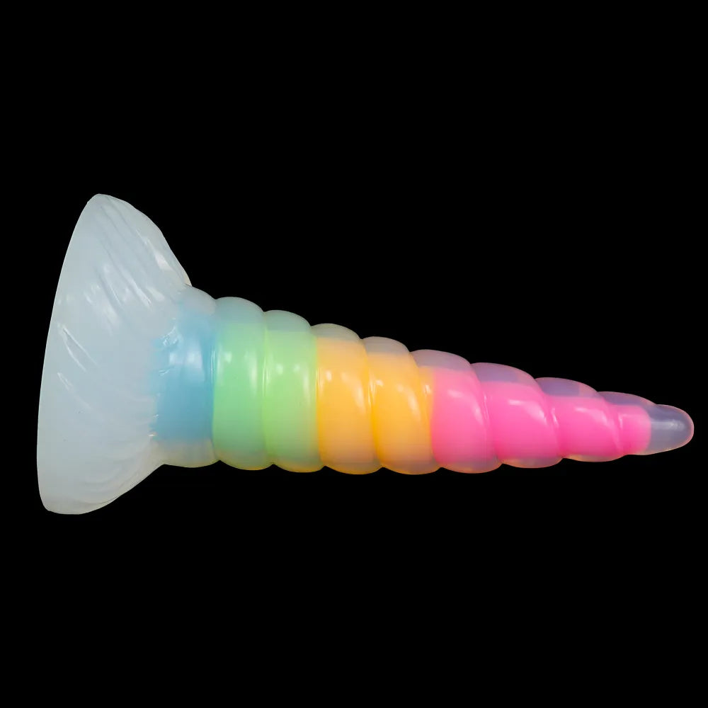 New Luminous Anal Toy Huge Silicone Screw Thread Anal Plug G-Spot Massage Dildo for Anal Glowing In Dark Sex Toys for Women