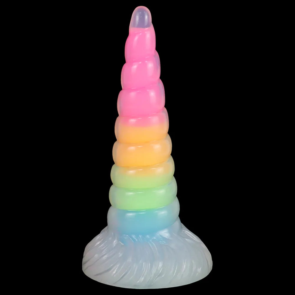 New Luminous Anal Toy Huge Silicone Screw Thread Anal Plug G-Spot Massage Dildo for Anal Glowing In Dark Sex Toys for Women