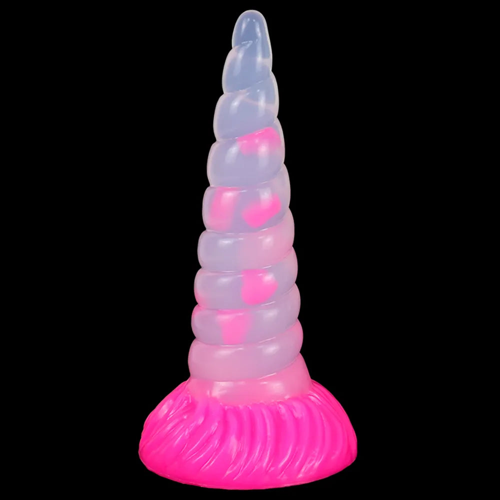 New Luminous Anal Toy Huge Silicone Screw Thread Anal Plug G-Spot Massage Dildo for Anal Glowing In Dark Sex Toys for Women