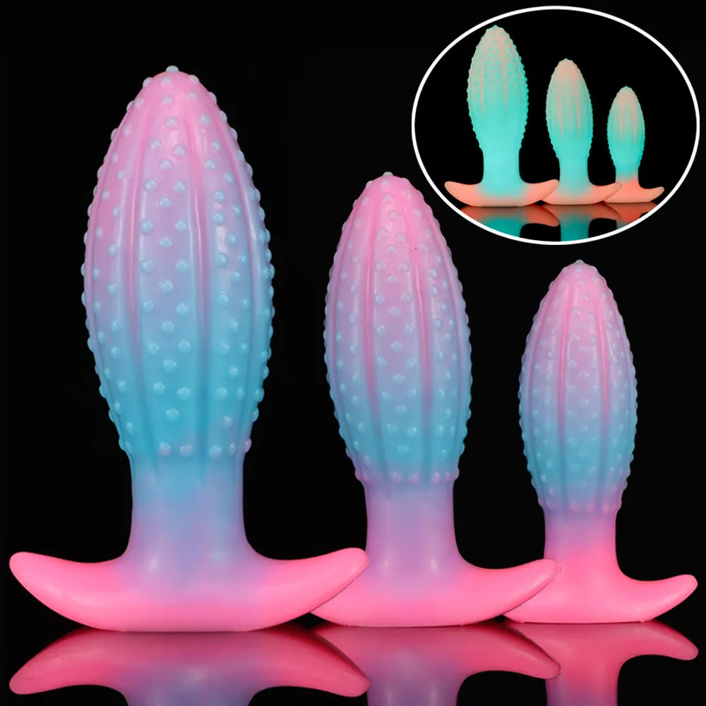 New Luminous Anal Toys Cute Soft Buttplug Female Masturbator Sex Toys For Women Skin Feeling Anal Plug Silicone Anal Dildos