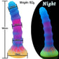 New Luminous Anal Toys Dragon Dildo Glowing Monster Penis Colourful Butt Plug Soft Dildo with Suction Cup Sex Toys for Women/Men