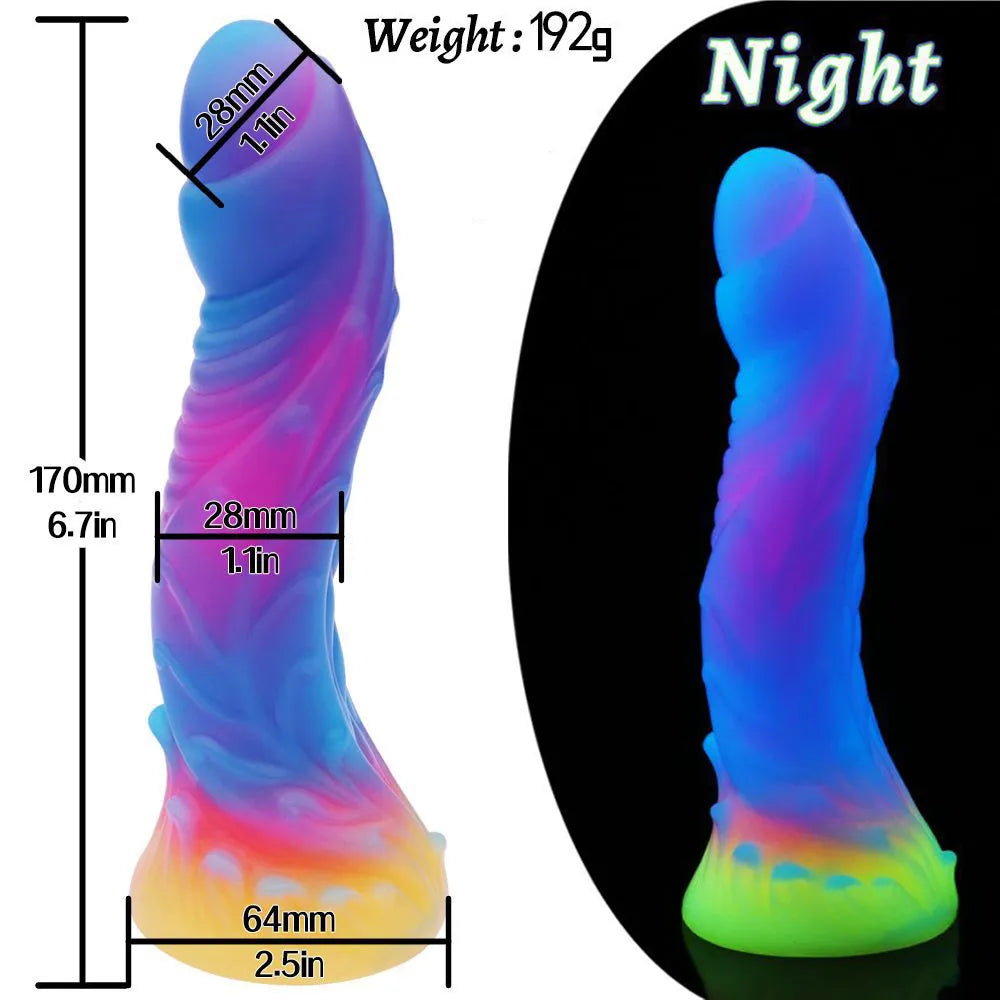 New Luminous Anal Toys Dragon Dildo Glowing Monster Penis Colourful Bu –  GXLOCK Store