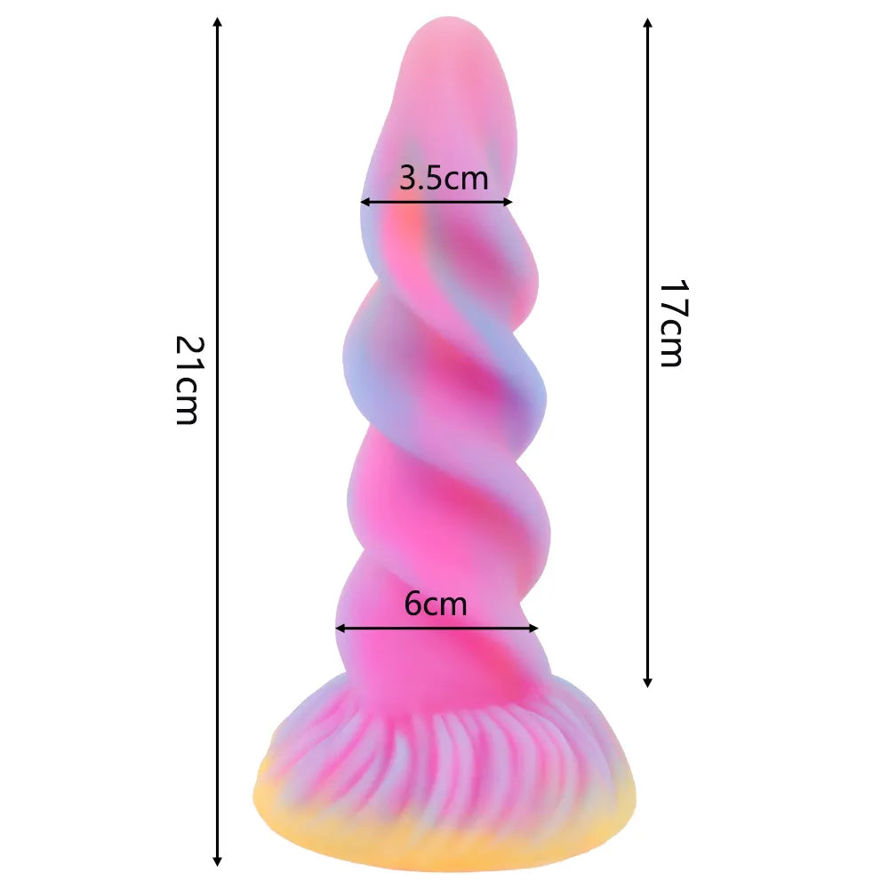 New Luminous Anal Toys Huge Dragon Dildos Glowing Monster Penis Colourful Butt Plug Soft Dildo with Suction Cup for Women Men