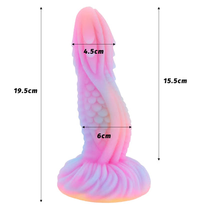 New Luminous Anal Toys Huge Dragon Dildos Glowing Monster Penis Colourful Butt Plug Soft Dildo with Suction Cup for Women Men