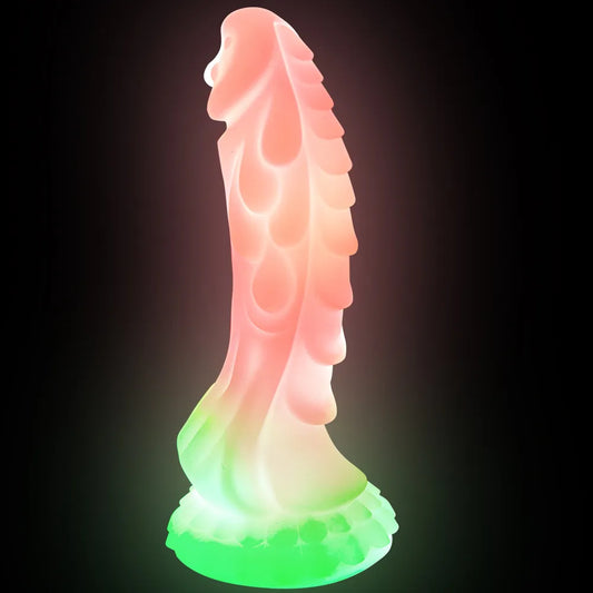 New Luminous Dildos Anal Toys Colourful Glowing Dragon Penis Huge Monster Dildo with Suction Cup Butt Plug Sex Toys for Women