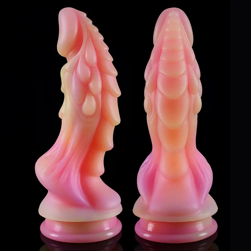 New Luminous Dragon Dildos Colourful Glowing Anal Toys Butt Plug Huge Monster Dildo with Suction Cup Sex Toys for Women/Men