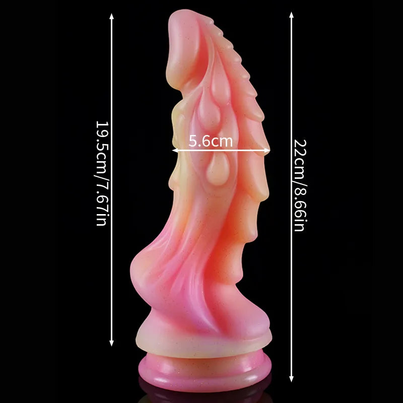 New Luminous Dragon Dildos Colourful Glowing Anal Toys Butt Plug Huge Monster Dildo with Suction Cup Sex Toys for Women/Men