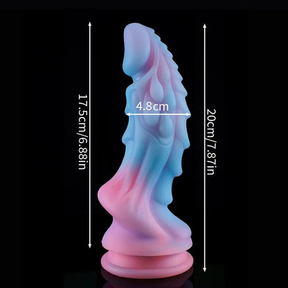 New Luminous Dragon Dildos Colourful Glowing Anal Toys Butt Plug Huge Monster Dildo with Suction Cup Sex Toys for Women/Men