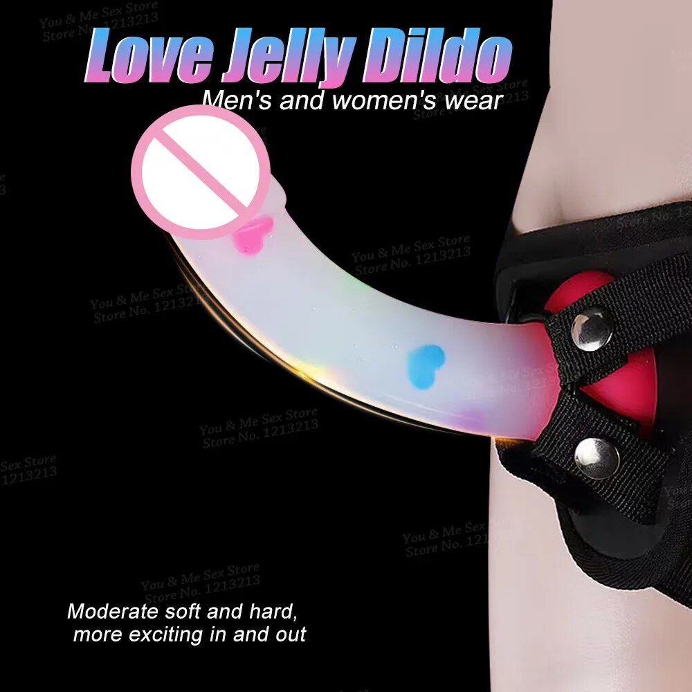 New Luminous Realistic Dildo Glow in the Dark Dick Lesbian Strapon Penis Panties Belt Silicone Butt Plug Anal Sex Toys for Women