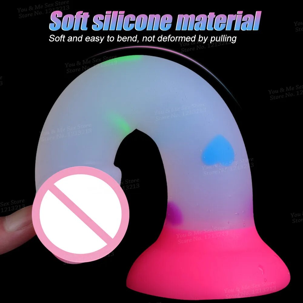 New Luminous Realistic Dildo Glow in the Dark Dick Lesbian Strapon Pen –  GXLOCK Store