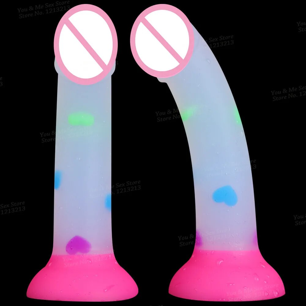 New Luminous Realistic Dildo Glow in the Dark Dick Lesbian Strapon Penis Panties Belt Silicone Butt Plug Anal Sex Toys for Women