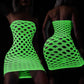 New Luminous Sexy Crotchless Lingerie Teddies Fishnet Bodysuit Women Erotic Outfit Stretch Mesh Hollow Underwear Bodystockings