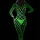 New Luminous Sexy Crotchless Lingerie Teddies Fishnet Bodysuit Women Erotic Outfit Stretch Mesh Hollow Underwear Bodystockings