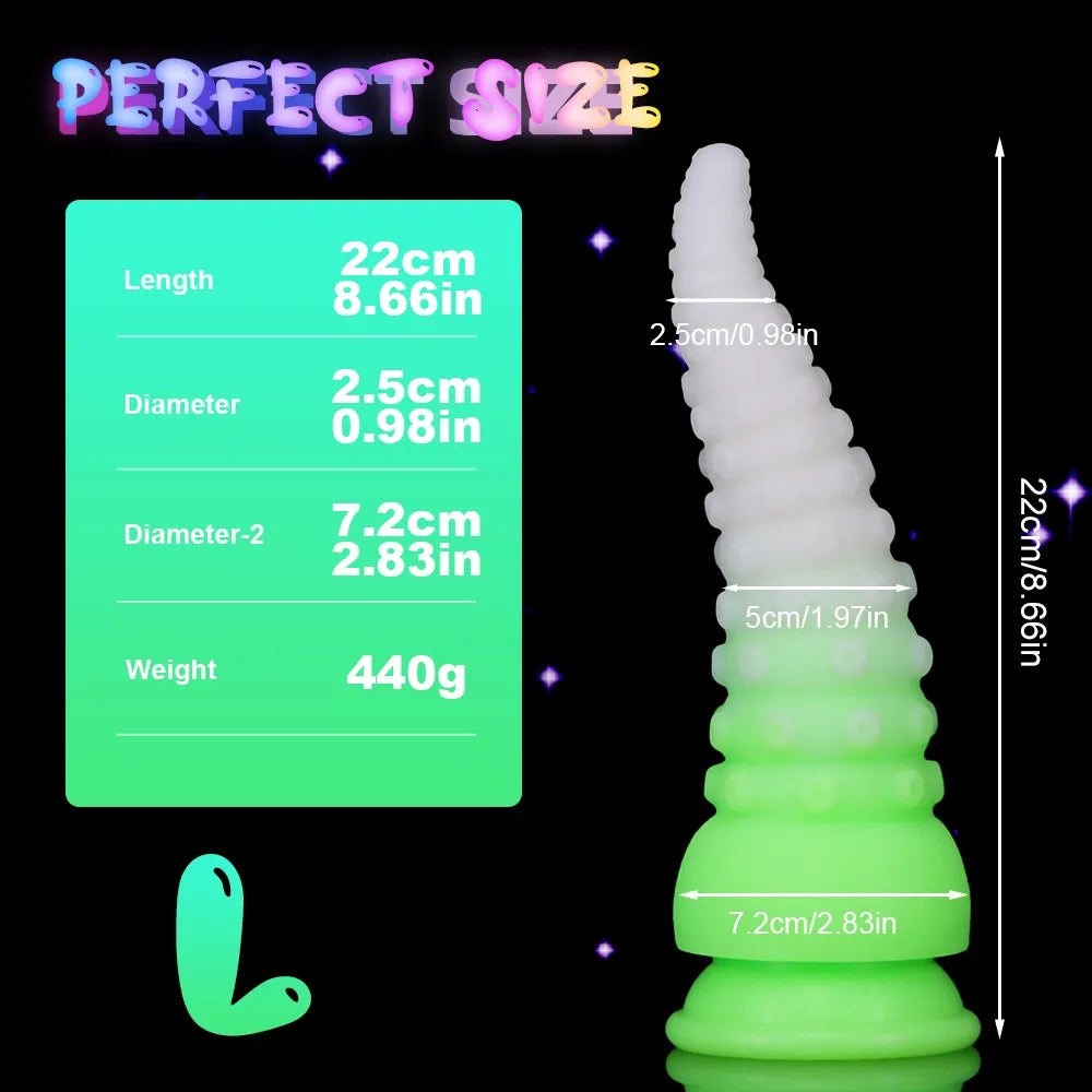 New Luminous Silicone Octopus Tentacle Glowing Anal Toys Huge Animal Dildo Prostate Massage Anal Butt Plug Sex Toy for Women