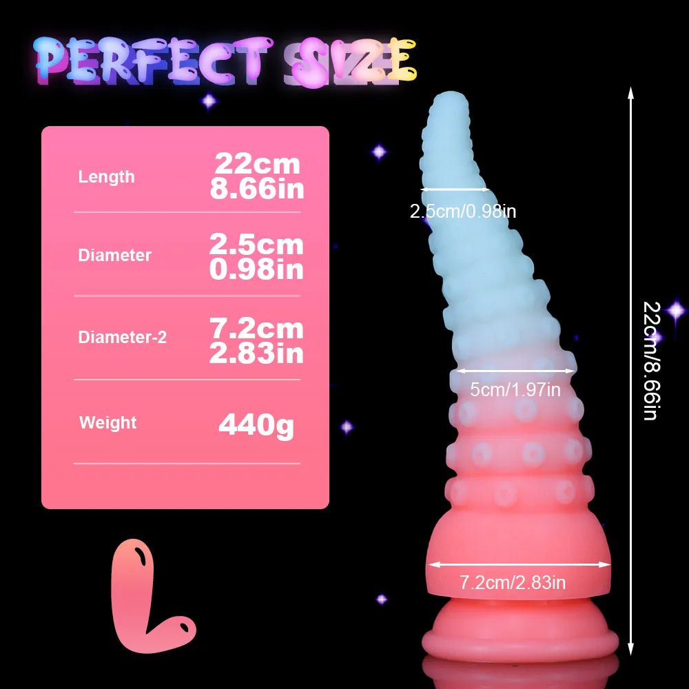 New Luminous Silicone Octopus Tentacle Glowing Anal Toys Huge Animal Dildo Prostate Massage Anal Butt Plug Sex Toy for Women