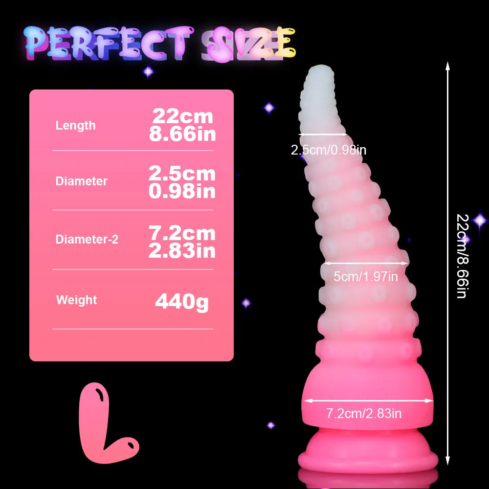 New Luminous Silicone Octopus Tentacle Glowing Anal Toys Huge Animal Dildo Prostate Massage Anal Butt Plug Sex Toy for Women