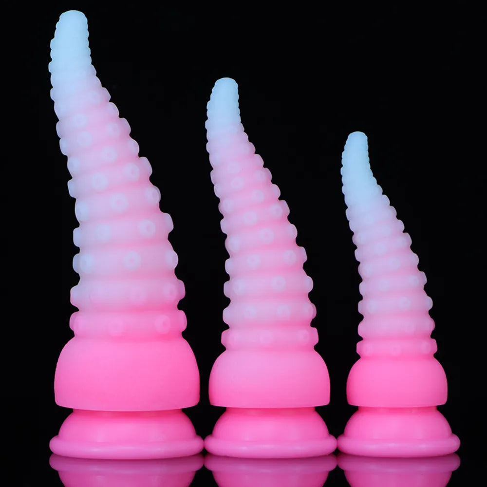 New Luminous Silicone Octopus Tentacle Glowing Anal Toys Huge Animal Dildo Prostate Massage Anal Butt Plug Sex Toy for Women