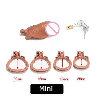 New Male Lightweight Small Chastity Cage Device 4 Cock Rings Set Mini Penis Cage Ball Lock Bondage Trainer Belt Slave SexToy Man