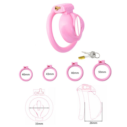 New Pink Chastity Cock Cage For Men Sissy Bondage Chastity Devices콕링Penis Cage Abstinence Lock Ring Penis BDSM Gay Adult SexToys