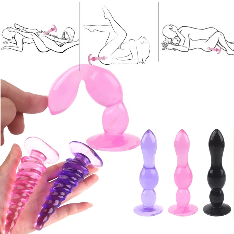 New Player Gentle Anal Beads Jelly Anal Plug Prostate Massager Silicone Adult Sex Toys For Woman Men Gay Erotic Product