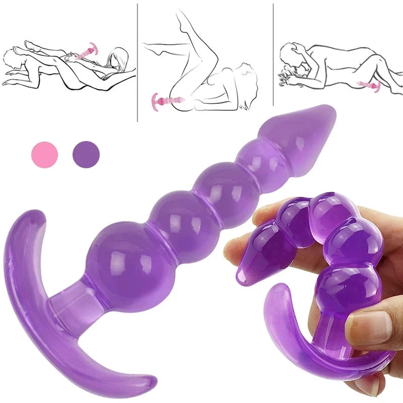 New Player Gentle Anal Beads Jelly Anal Plug Prostate Massager Silicone Adult Sex Toys For Woman Men Gay Erotic Product